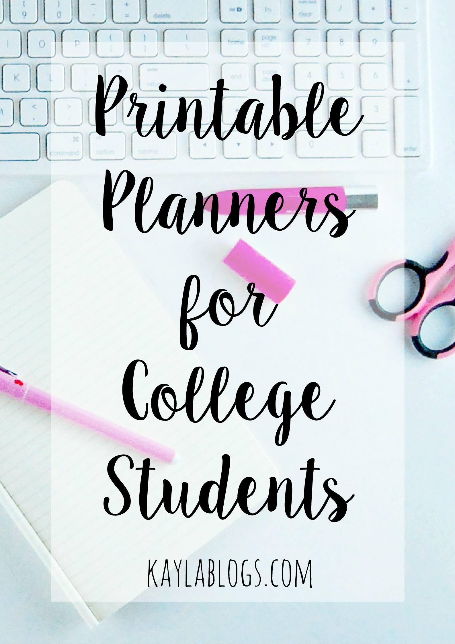 printable planners for college students