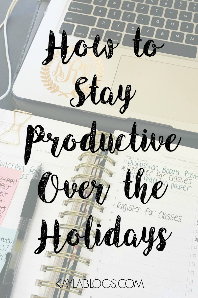 The holidays are a busy time for everyone. This post includes my tips and tricks to ensure you have a productive holiday season!