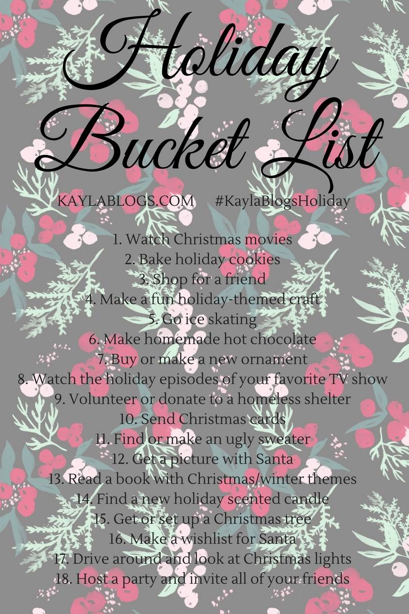 holiday bucket list