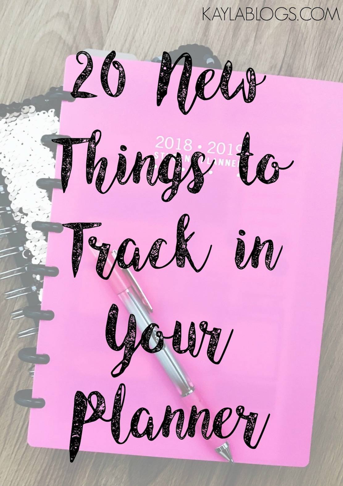 things to track in your planner
