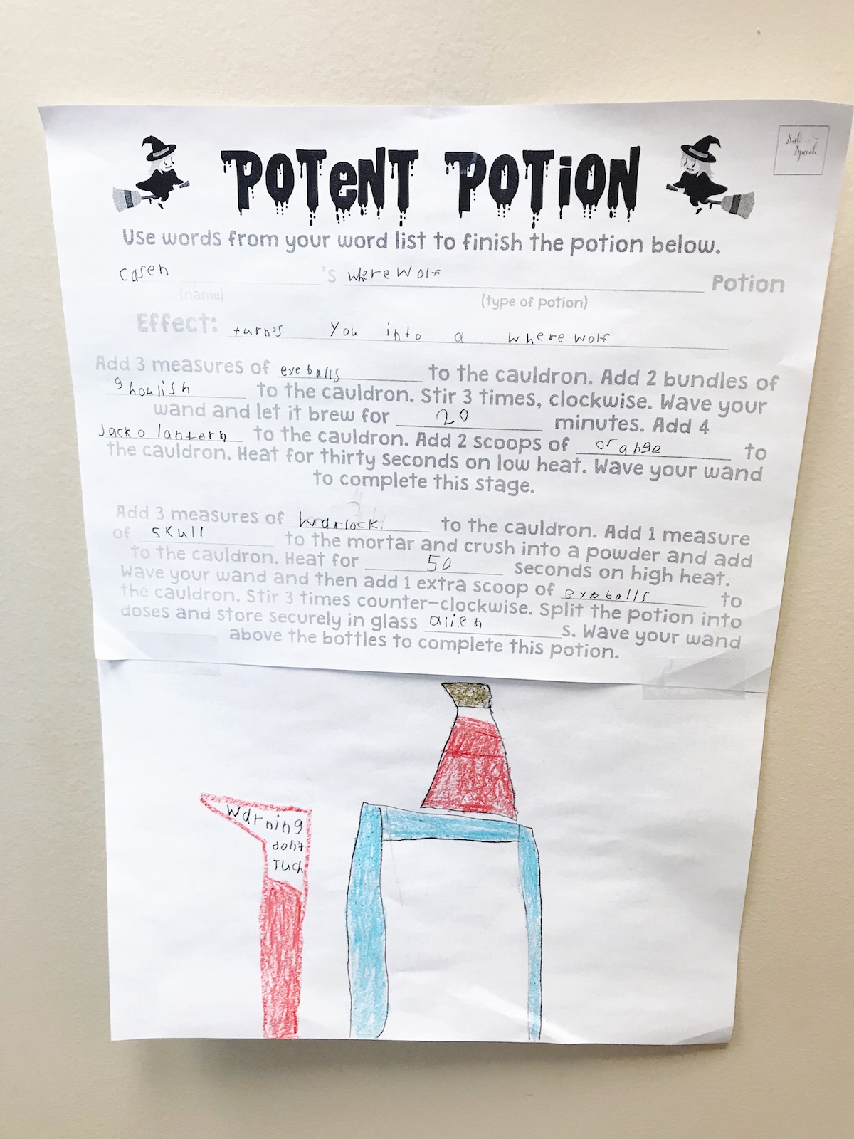potent potions speech activity