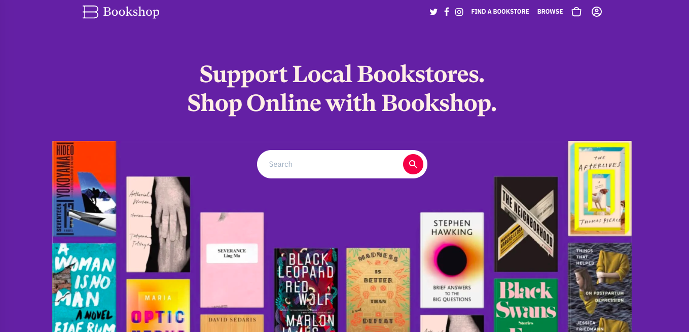 bookshop home page